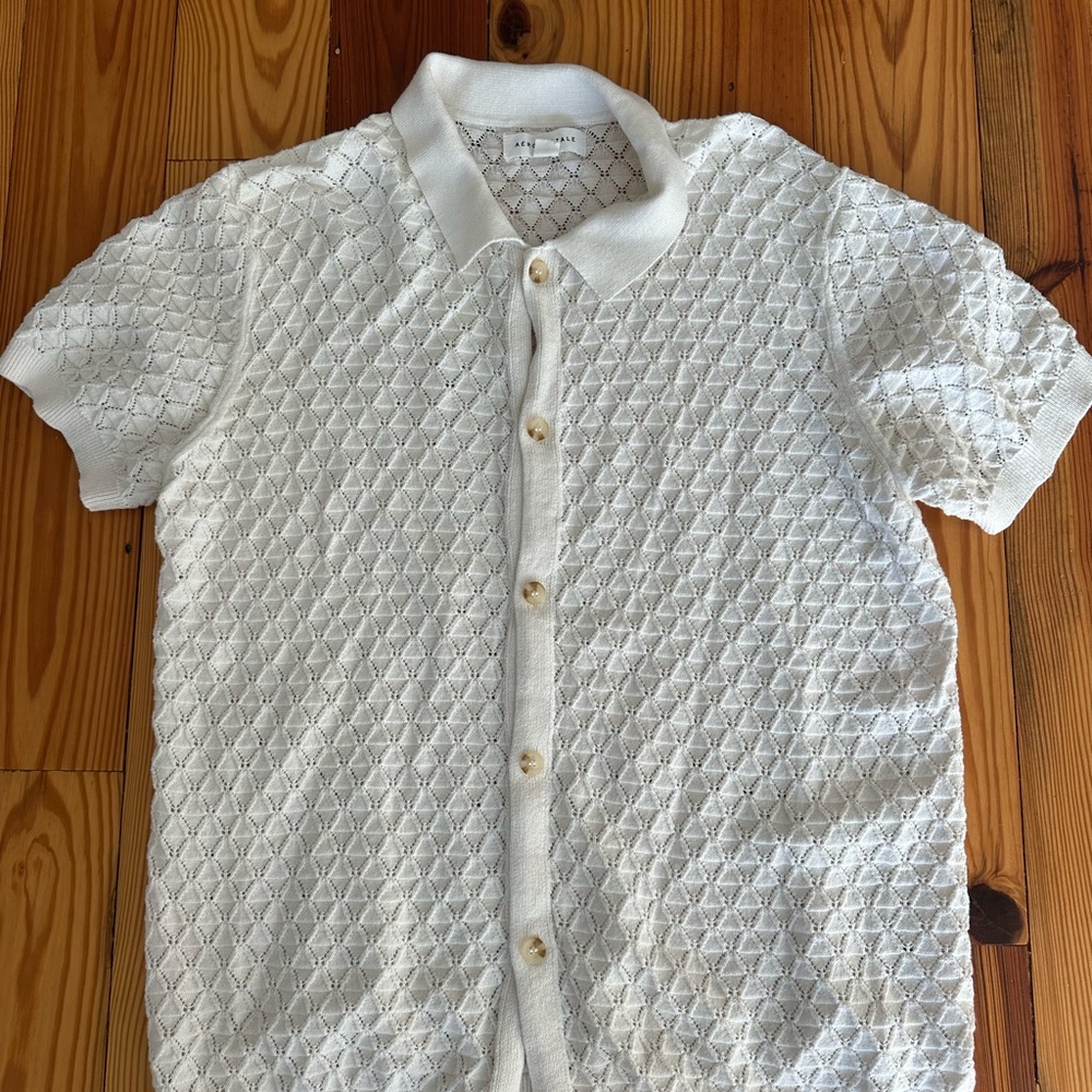 Aeropostale Cream Knit Mens Top